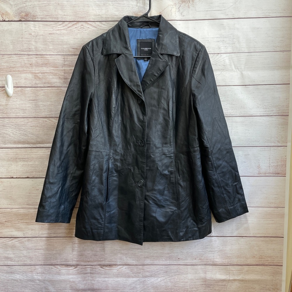 EXCELLENT CONDITION‎ COLEBROOK & CO BLACK LEATHER JACKET